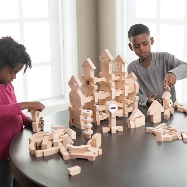 Montessori Woodwerks Future Blocks - 132pc set - Building & Construction for Ages 3 to 8 - Fat Brain Toys