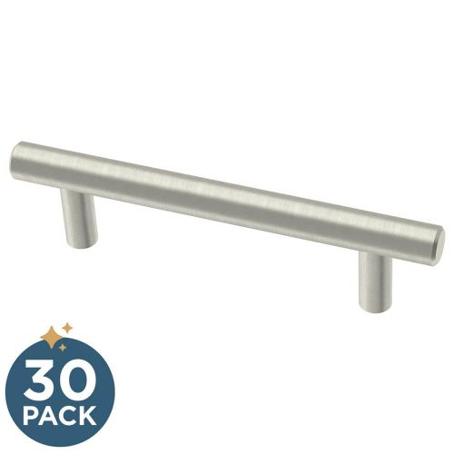 30-Pack Simple Bar 3-3/4 in. (96 mm) Modern Cabinet Drawer Pulls in Stainless Steel
