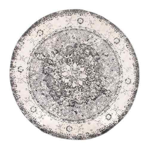 Traditional Distressed Medallion Gray 6 ft. 6 in. RoundArea Rug