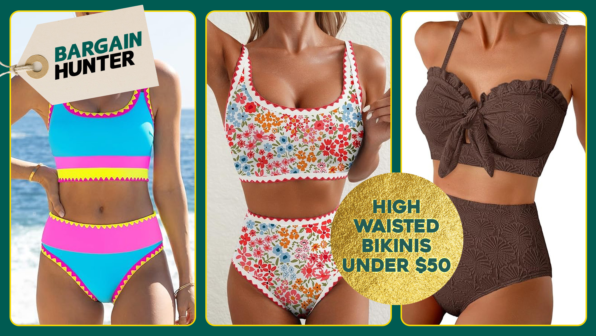 high waisted bikinis on amazon