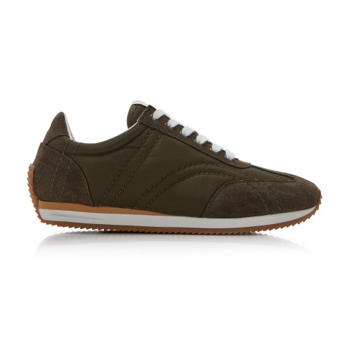 Toteme Quilted Suede-Trimmed Sneakers – Moda Operandi