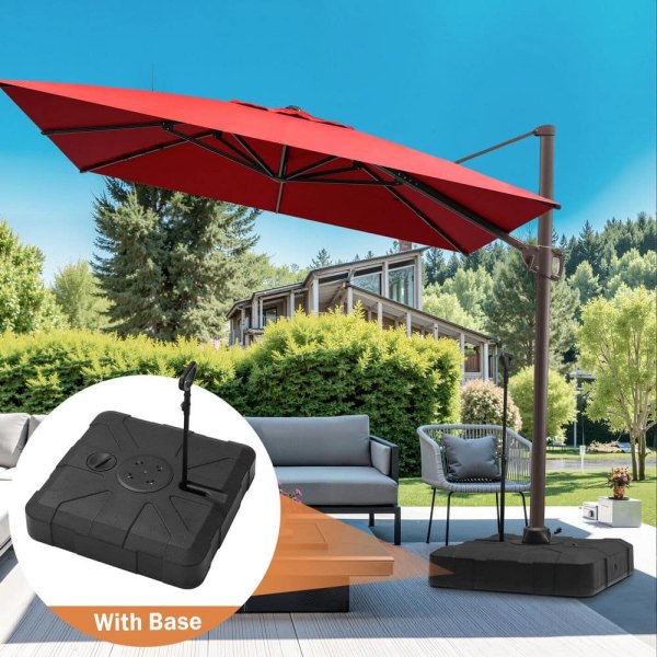 ft. x ft. Aluminum 360 Rotation Patio Umbrella in 350 Pull Rod Base