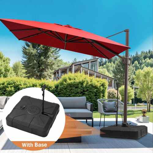 ft. x ft. Aluminum 360 Rotation Cantilever Patio Umbrella in with 350 Base