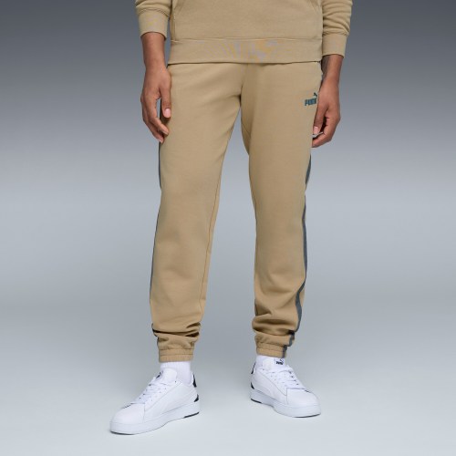 PUMA Essentials Herringbone Mens Track Pants in Beige, Size XL