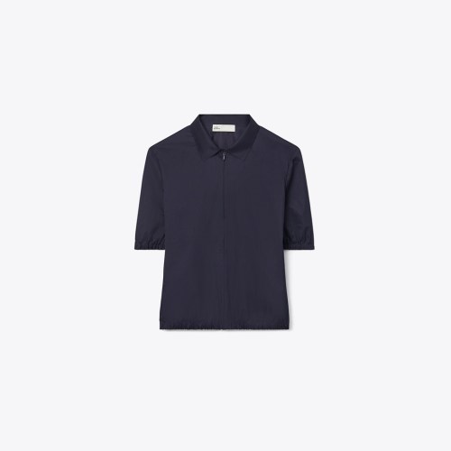 Tory Burch Nylon Taffeta Zip Polo
