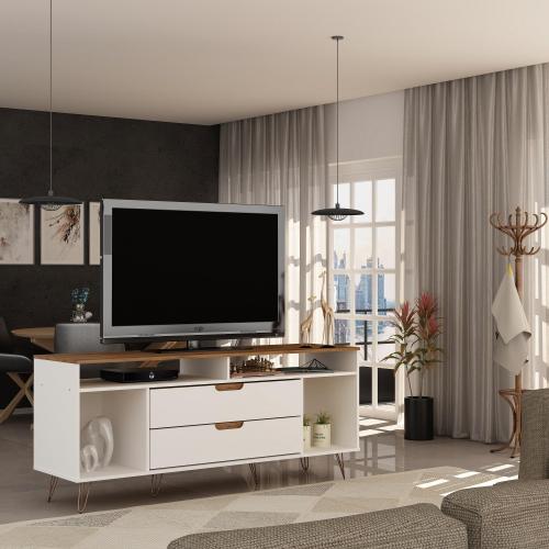 Manhattan Comfort Rockefeller 62.99 TV Stand with 2 Drawers, Off