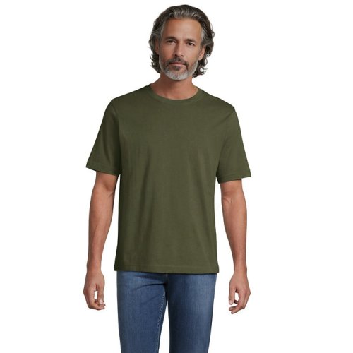 Mens Super-T Short Sleeve V-Neck T-Shirt Lands End White
