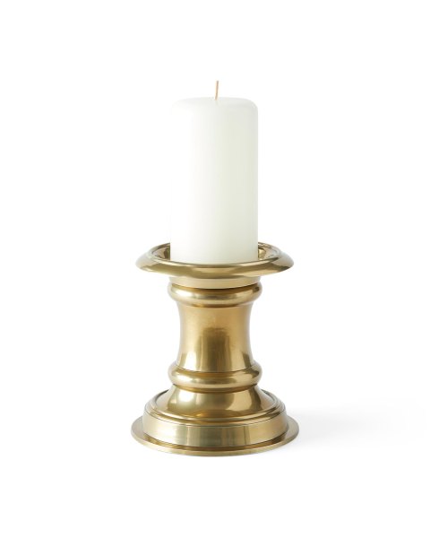Brass Bamboo Pillar Candle Holder