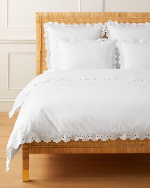 Antibes Eyelet Percale Duvet Cover