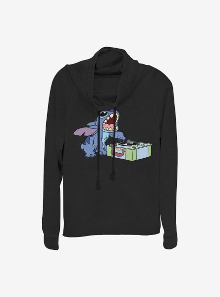 Disney Lilo & Stitch Stitch Cowlneck Long-Sleeve Girls Top