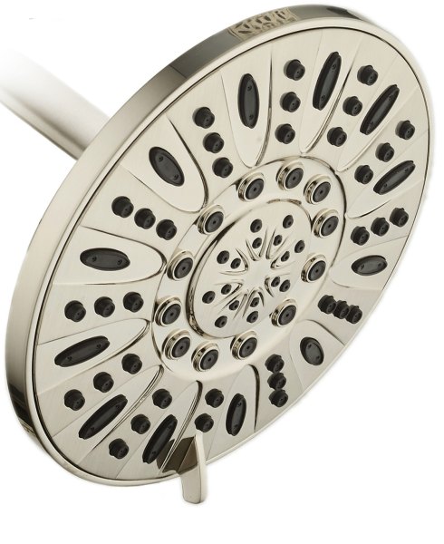 AquaDance High-Pressure Multiple Setting 7-in Rainfall Shower Head with Pause Mode - Brushed Nickel