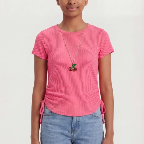 Girls Knit Ruched with Necklace, Size 14-16