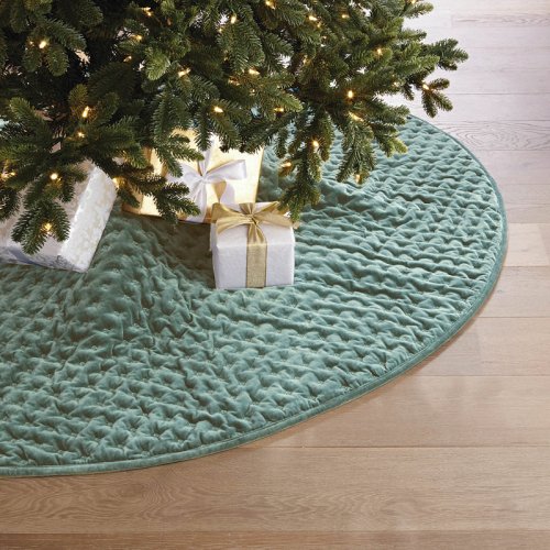Rumi Velvet Tree Skirt – Light Juniper, 68 – Frontgate – Christmas Decorations