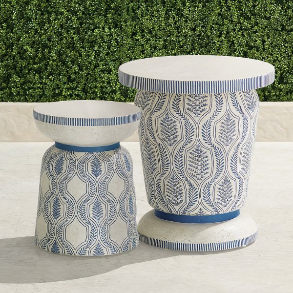 Cosenza Handpainted Side Table Accent Stool Frontgate