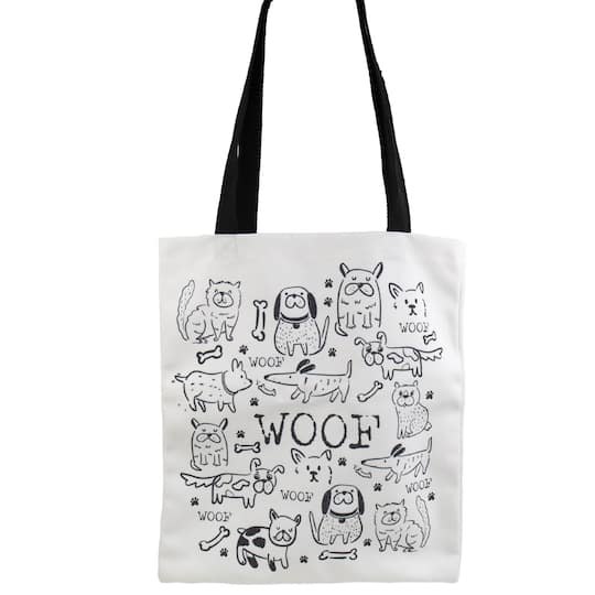 16 x 10 Woof Tote Bag By Horizon Group Usa in White | Michaels