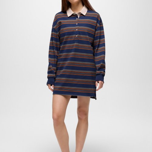 Womens prAna Rugby Dress Capulet Blue Stripe