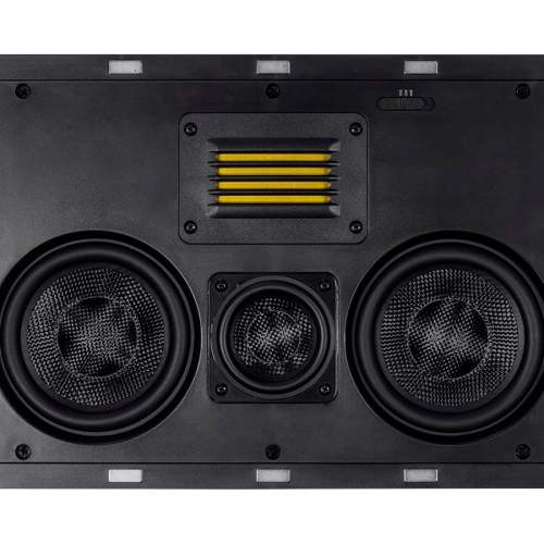 Monoprice Amber In-Wall Speaker Center Channel Dual 5.25-inch 3-way Carbon Fiber with Ribbon Tweeter (single)