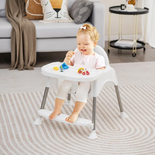 4-in-1 Toddler Activity Table Set with Magnetic Whiteboard and Chalk Board – Grey