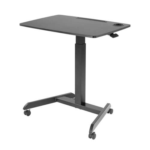 Monoprice Gas-Lift Height Adjustable Sit-Stand Mobile Rolling Workstation Laptop and Computer Desk V2