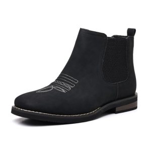 Men’s Western Chelsea Boots Frosted Faux Leather