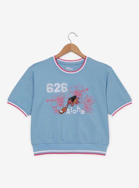 Disney Lilo & Stitch Floral Lilo Women's Cropped Ringer T-Shirt BoxLunch Exclusive