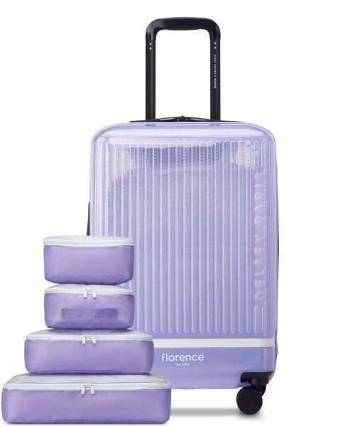 florence by mills x Delsey Paris 20 Gotta Glow Expandable Carry-On Spinner Upright - Translucent Purple