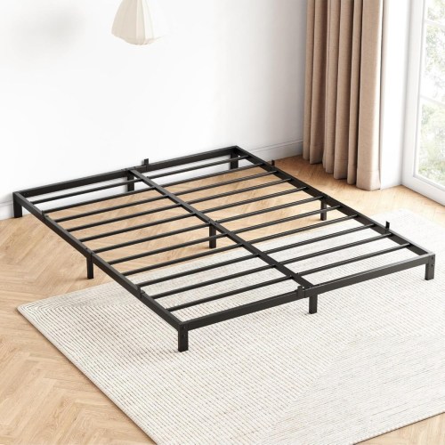 gaomon 8 Inch Queen Bed Frame, Low Profile Queen Metal Platform Bed Frame Support Mattress Foundation, Noise Free, Easy Assembly