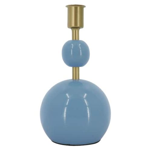 Jonathan Adler x Michaels 7.5 Light Blue & Gold Tabletop Taper Candle Holder