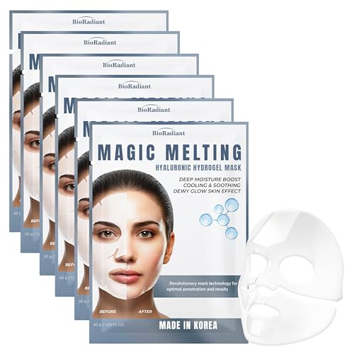 Bio Radiant Hyaluronic Acid Hydrogel Face Mask – Pack of 6