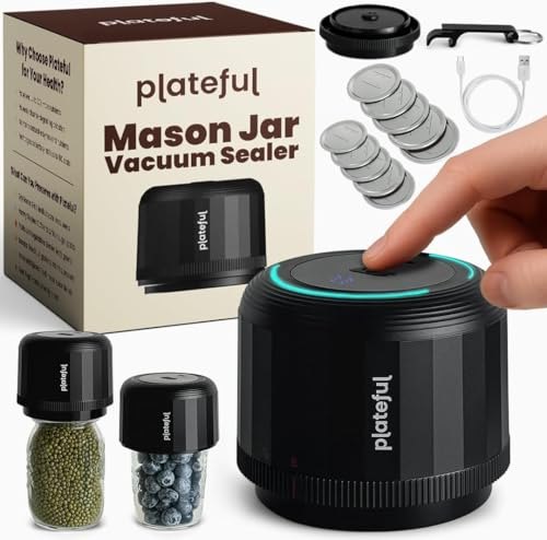 Electric Mason Jar Vacuum Sealer Kit (10 Lids Included