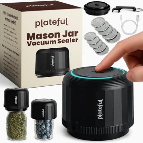 Electric Mason Jar Vacuum Sealer Kit (10 Lids Included