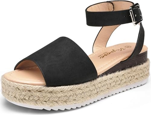 Platform Wedge Sandals Open Toe 2.3 Inch Espadrilles