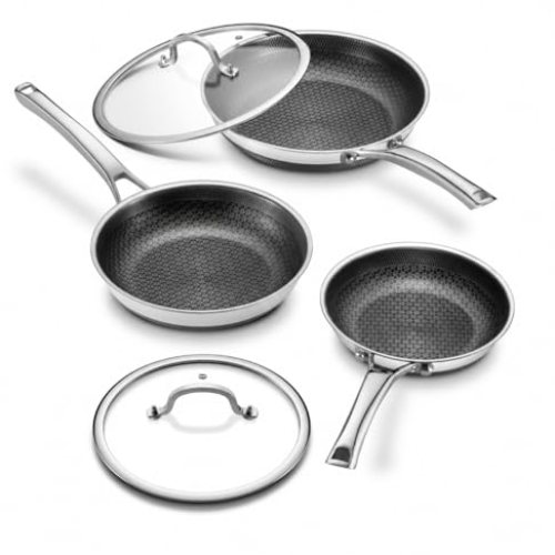 Non Stick Frying Pans set, 8+10+12 inch with Lids