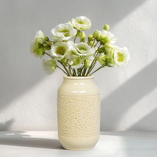9-Inch Textured Cream Vase