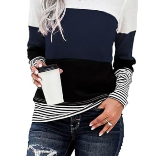Trendy Cute Blouses Colorblock