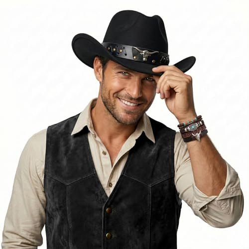 Cowboy Hat for Men Women, with Gift Hat Box