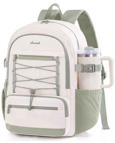 Large Capacity Bookbag with Water Bottle Holder
