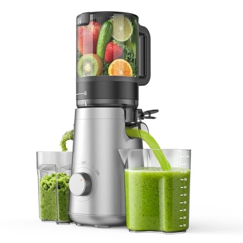 Juicer Machines, 5.3″ Wide Feed Chute Cold Press Juicer for Whole Vegetables & Fruits