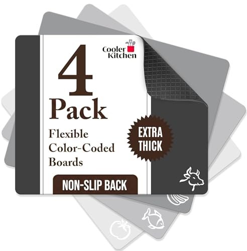 Extra Thick Flexible Cutting Mat Set With Food Icons