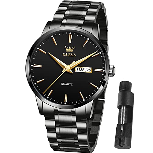 Black Analog Stainless Steel Watches for Men