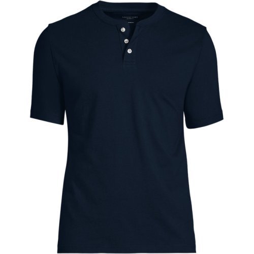 Mens Big Tall Short Sleeve Super-T Henley Lands End