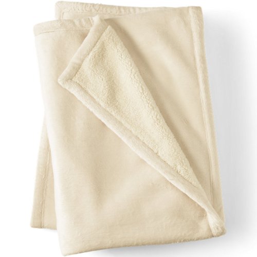 Sherpa Fleece Throw Blanket – Lands End – Ivory