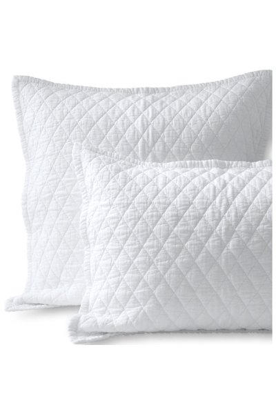 Solid Diamond Double Voile Pillow Sham Lands End
