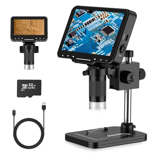 LCD Digital Microscope, 4.3 Inch 1080P 10 Megapixels