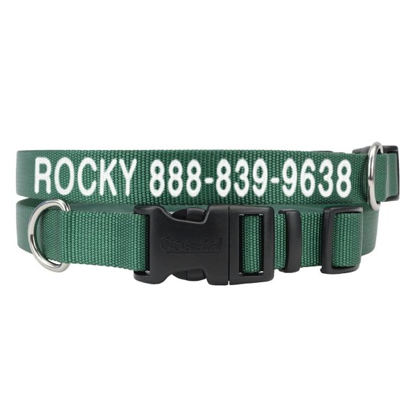 Coastal Pet Products Personalized Tough Dog Collar in Hunter Green, Size: 14l X 0.75w | PetSmart