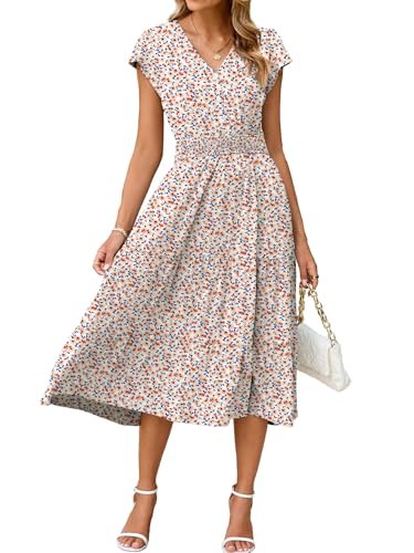 Floral Boho Ruffle Summer Midi Dress