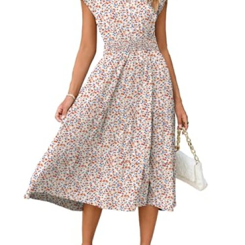 Floral Boho Ruffle Summer Midi Dress