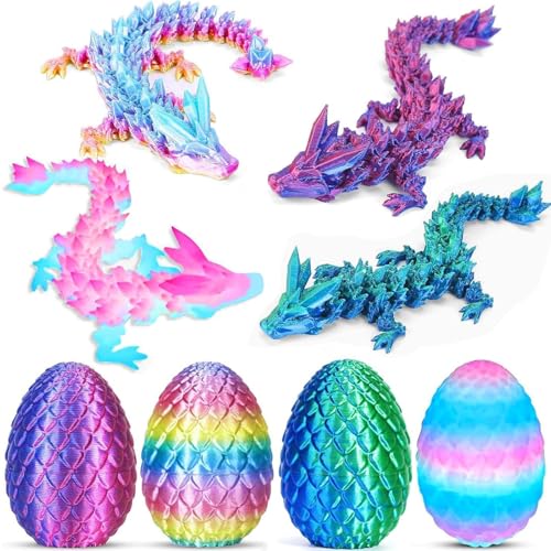 4PCS 3D Printed Dragon Eggs with Dragon Inside