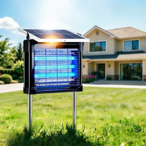 Solar Bug Zapper Outdoor (Black, 15.5in Diagonal)