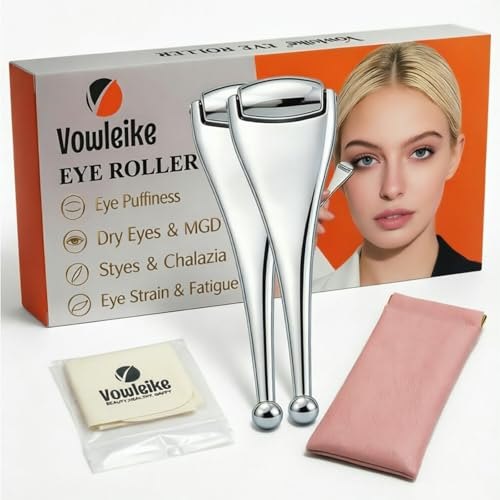 2-Pack Metal Eyelid Massager – Hot & Cold Meibomian Gland Expressor for MGD, Dry Eyes, Stye & Chalazion
